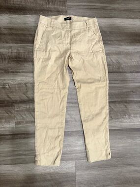 Max & Co. Beige Cropped Linen-Blend Pants